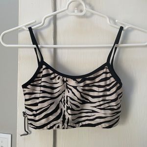 Zebra shimmery sports bra